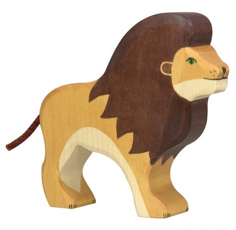 Jouet Lion en bois