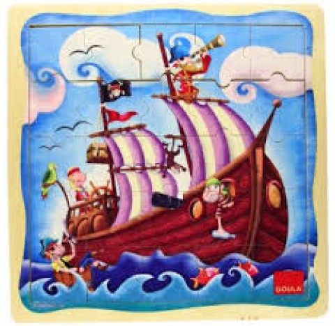 Puzzle bateau du pirate 25 pièces en bois - Les Louloutins