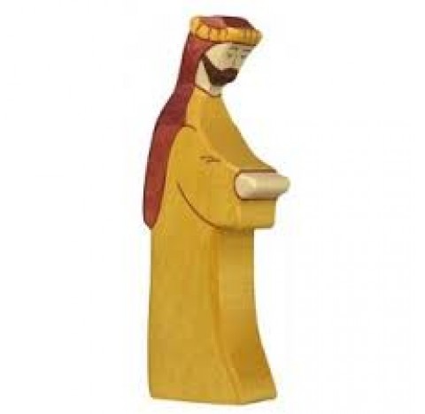 Figurine Saint Joseph  barbu en bois pour la crèche
