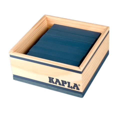 Kapla la boîte carrée 40 bleu foncé