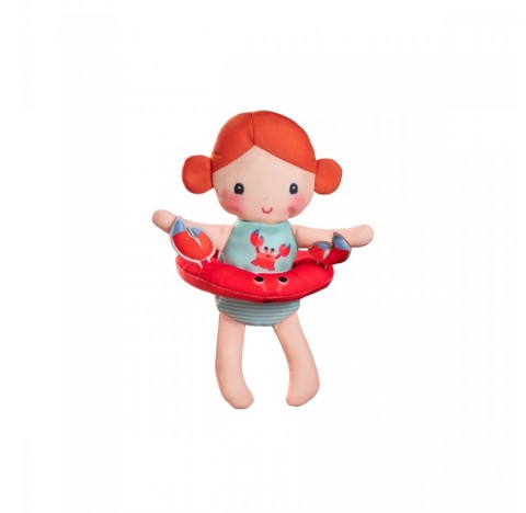 Adorable poupée de bain Axelle et sa bouée crabe