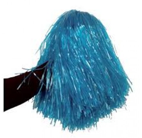 POM-POM en raphia nylon bleu