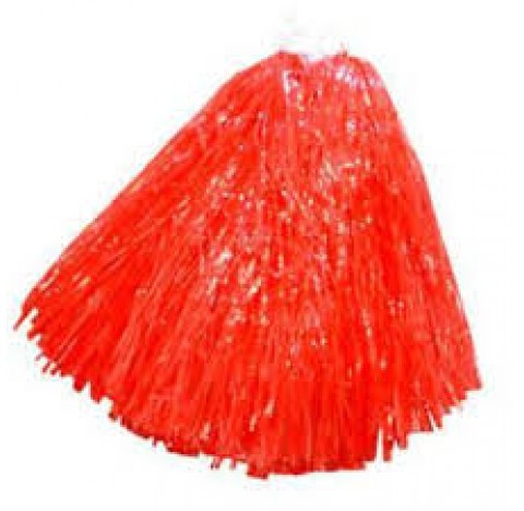 POM-POM en raphia nylon rouge