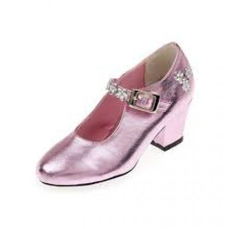 Chaussures de bal de princesse, en simili cuir de couleur rose, taille 27