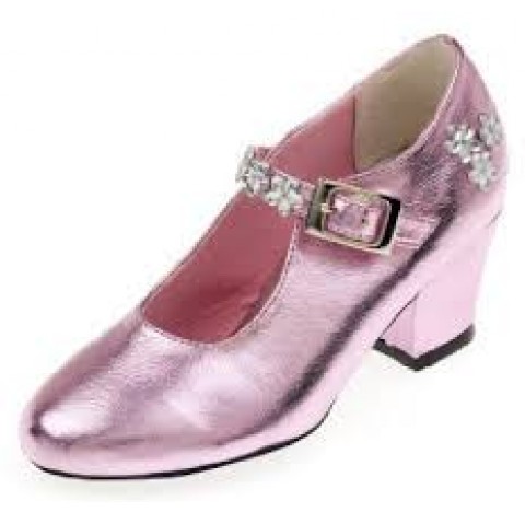 Chaussures de bal de princesse, en simili cuir de couleur rose, taille 28