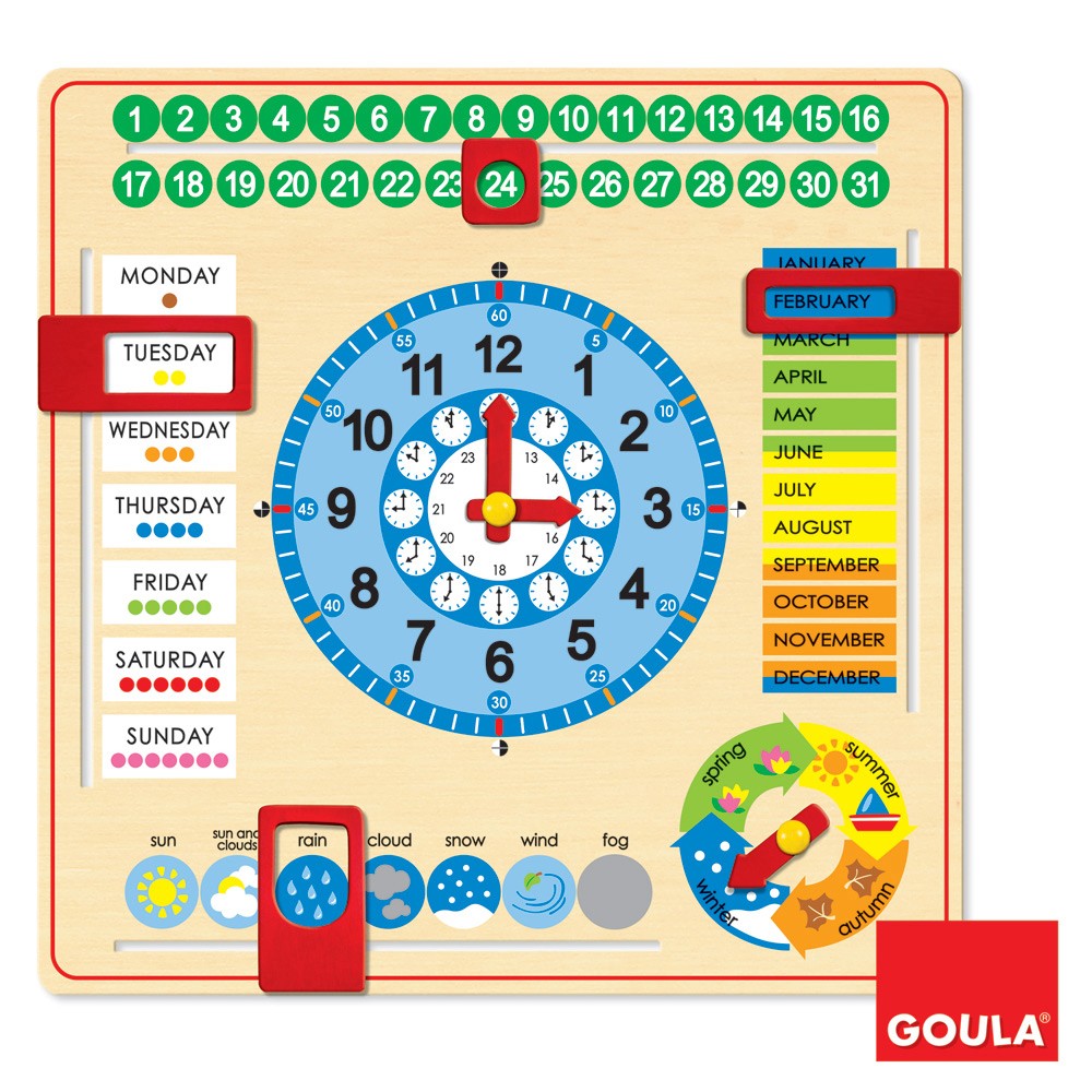 Calendrier Au fil du temps - Jeu éducatif en bois