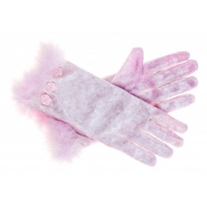 paire de gants en velours rose, pour princesse parfaite