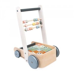 Chariot de marche ABC Buggy  Sweet cocoon et ses 20 cubes en bois