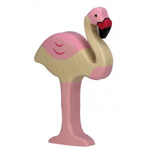 Jouet Flamant rose en bois