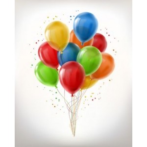Bouquet de ballons de baudruche déjà gonflés à l'hélium