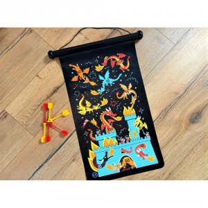 Jeu de fléchettes et cible  magnétiques dragons et chevaliers