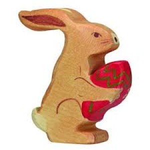 Jouet Lapin  de Pâques en bois