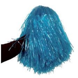 POM-POM en raphia nylon bleu