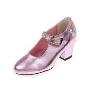 Chaussures de bal de princesse, en simili cuir de couleur rose, taille 27