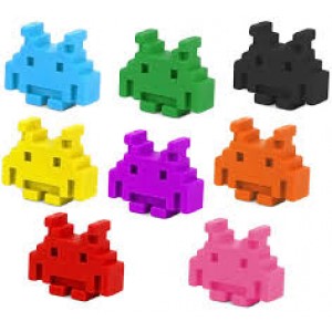 Crayons pastel Space Invaders