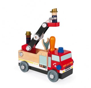 Camion de pompiers bien costaud et ses outils Bricokids