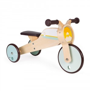 Porteur Moto Tricyle en bois évolutif 2 en 1, à bascule et roulant, à partir de 1 an