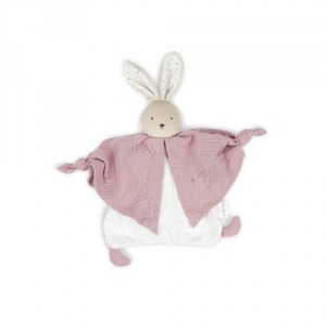  doudou en mousseline de coton bio Kaloo lapinou rose pâle