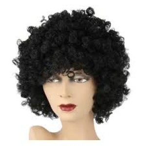 Perruque de cheveux bouclés Pop couleur noire