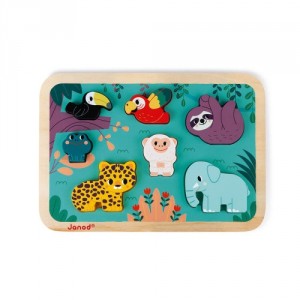 PUZZLE CHUNKY EN BOIS JUNGLE - PARTENARIAT WWF® PUZZLES EN BOIS à partir de 18 mois