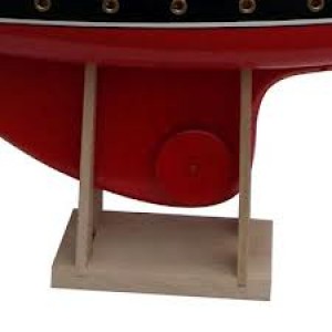 Socle en bois de hêtre pour voilier de bassin, hauteur 12 cm